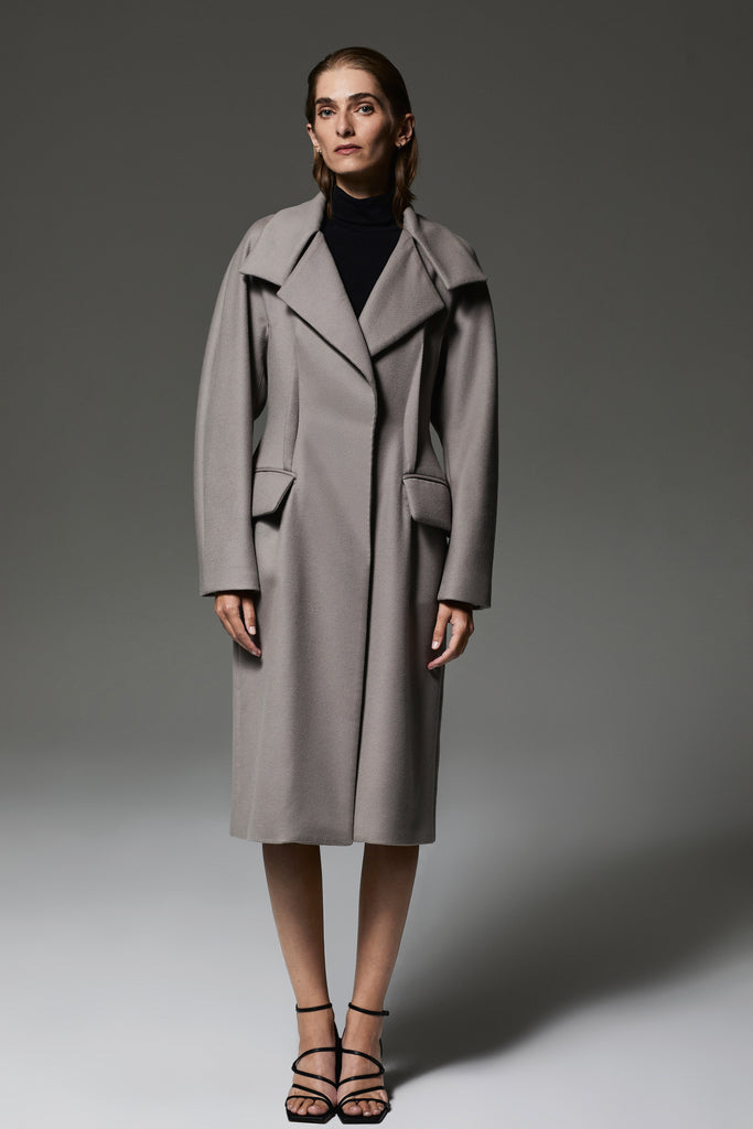 Amalia coat with kimono sleeves in grey