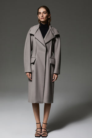 Amalia coat with kimono sleeves in grey